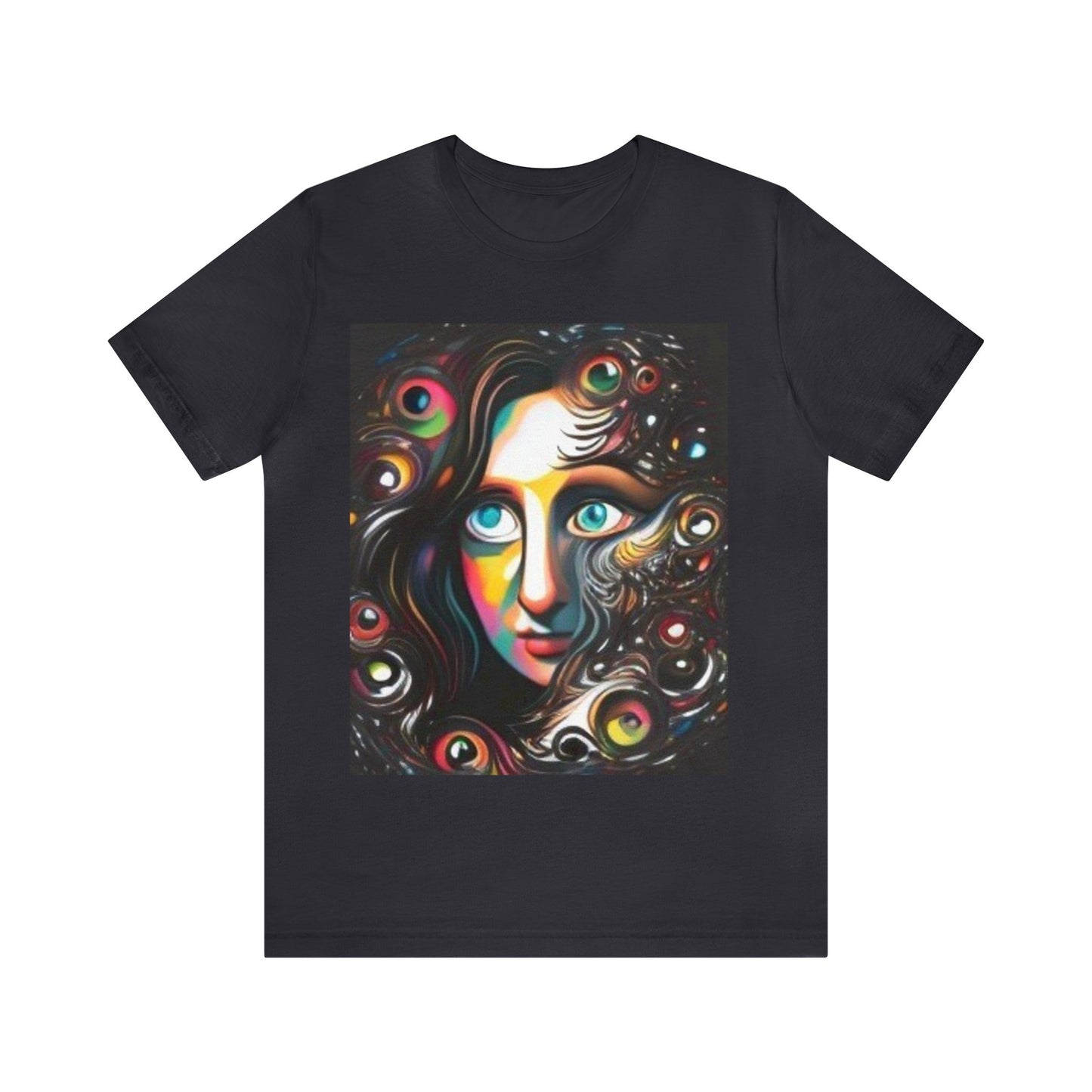 mona lisa trippy colorful Unisex Jersey Short Sleeve Tee