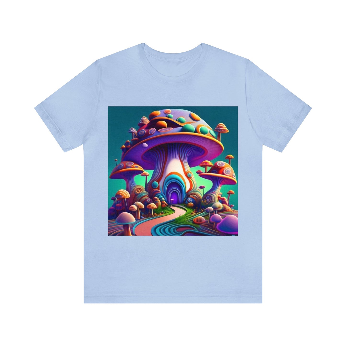 colorful trippy mushroom Unisex Jersey Short Sleeve Tee