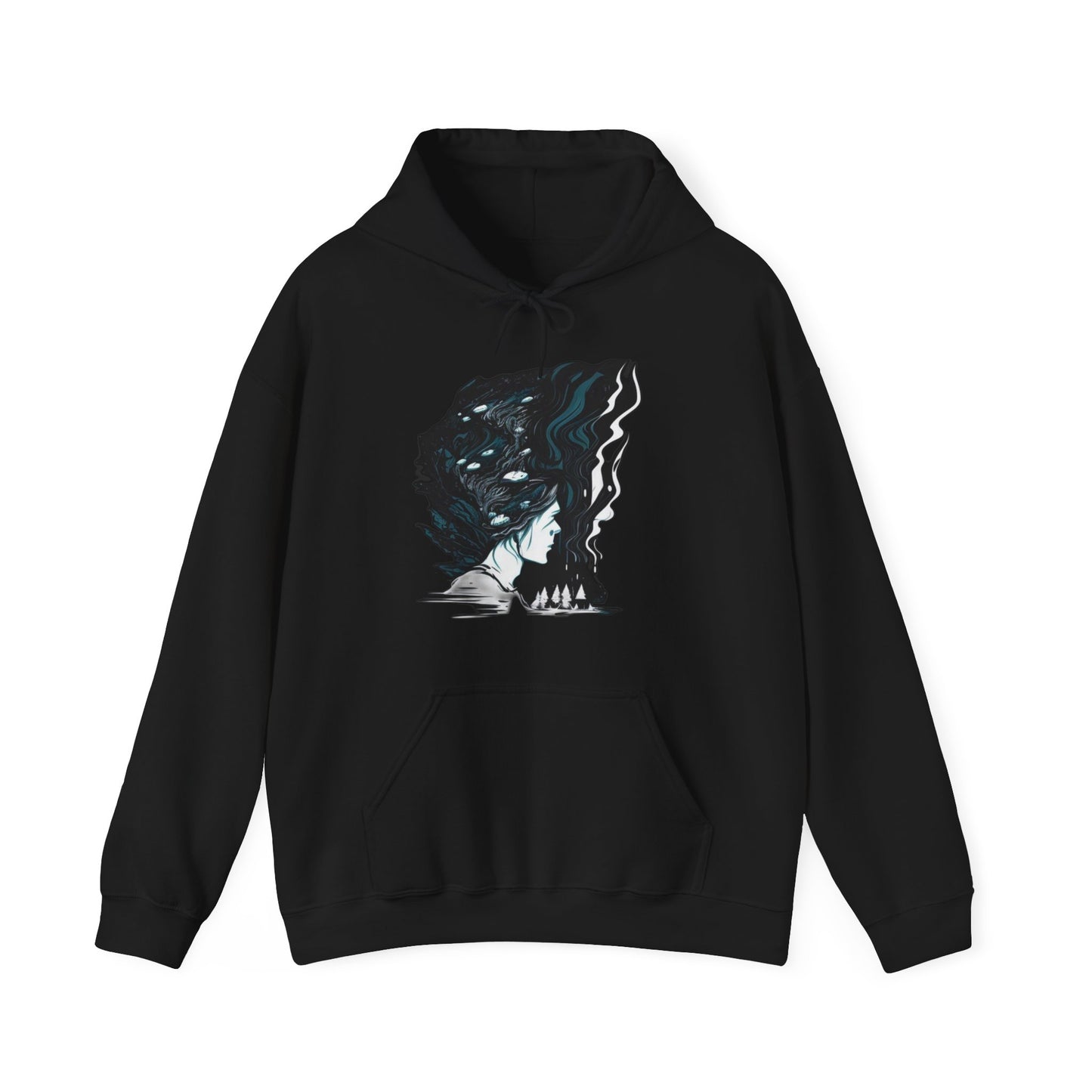 winter time lost in thought introspective trippy colorful Unisex Heavy Blend™ Hooded Sweatshirt