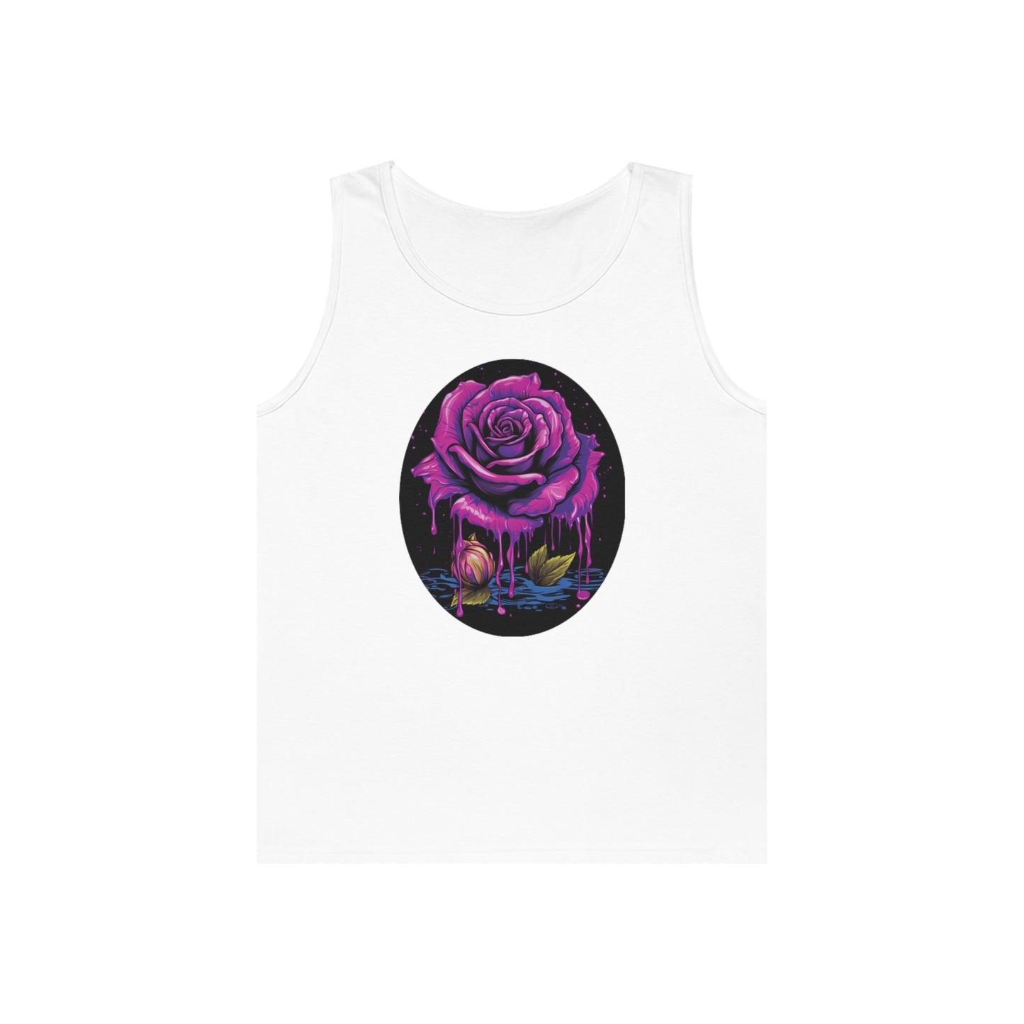 melting purple rose colorful trippy Unisex Heavy Cotton Tank Top