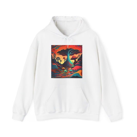 mushroom scenery trippy Unisex Heavy Blend™ Hooded Sweatshirt