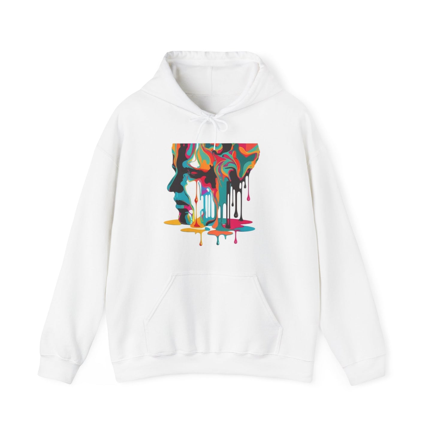 melting face colorful trippy Unisex Heavy Blend™ Hooded Sweatshirt