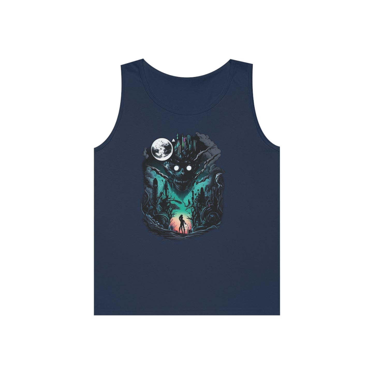 inner demons journey night trippy Unisex Heavy Cotton Tank Top