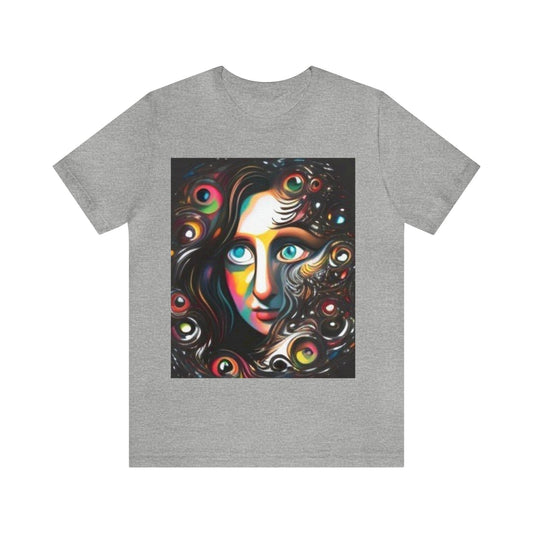 mona lisa trippy colorful Unisex Jersey Short Sleeve Tee