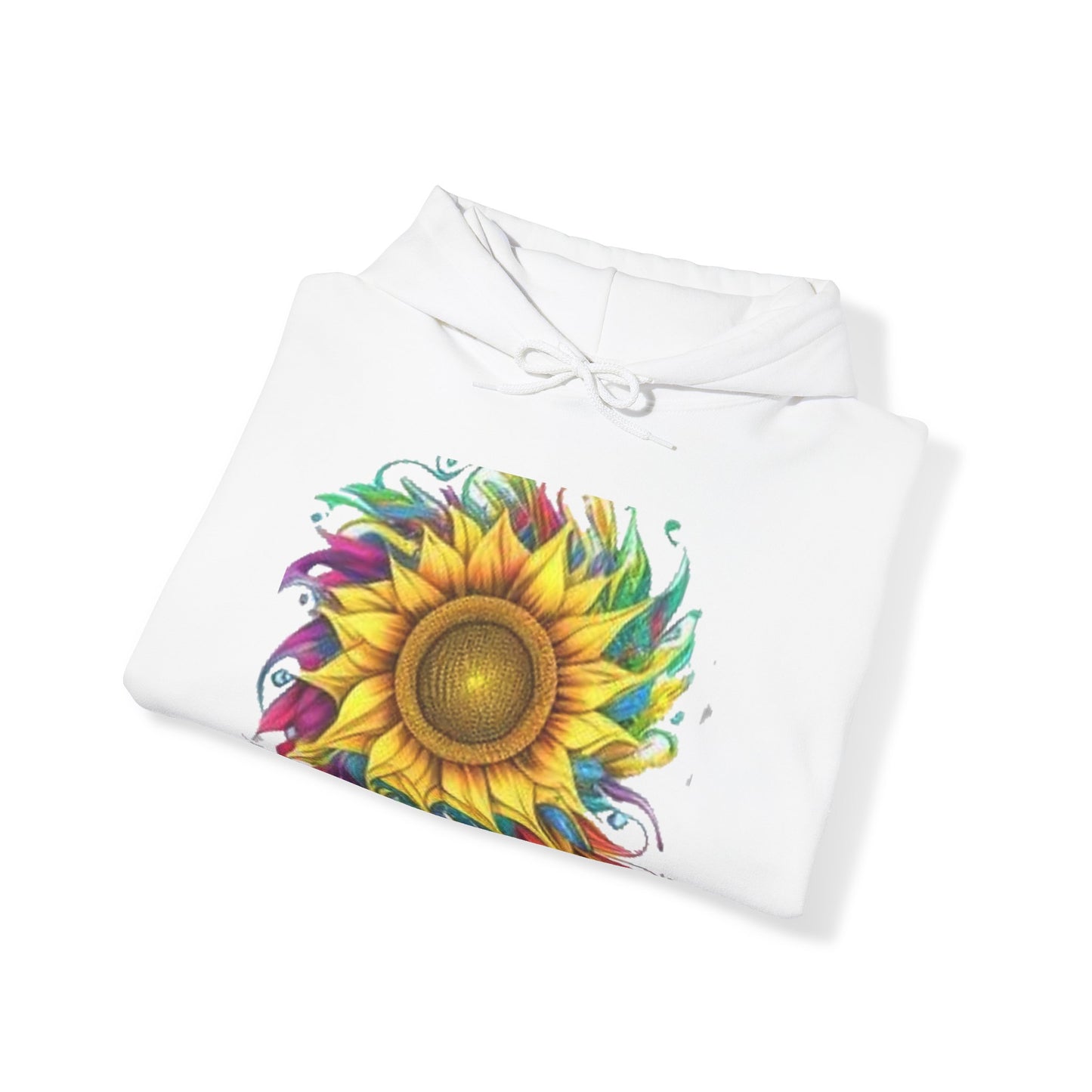 sunflower swirl trippy colurful Unisex Heavy Blend™ Hooded Sweatshirt