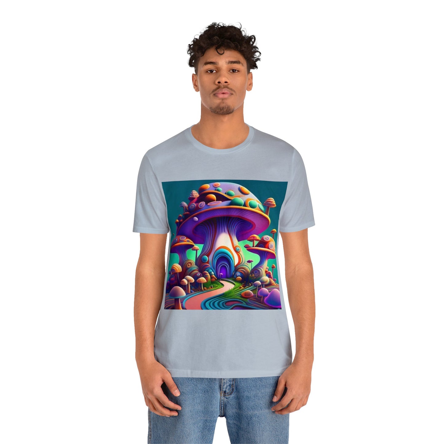 colorful trippy mushroom Unisex Jersey Short Sleeve Tee