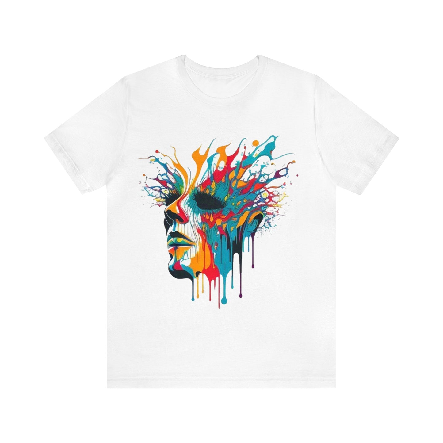 melting face trippy colorful Unisex Jersey Short Sleeve Tee