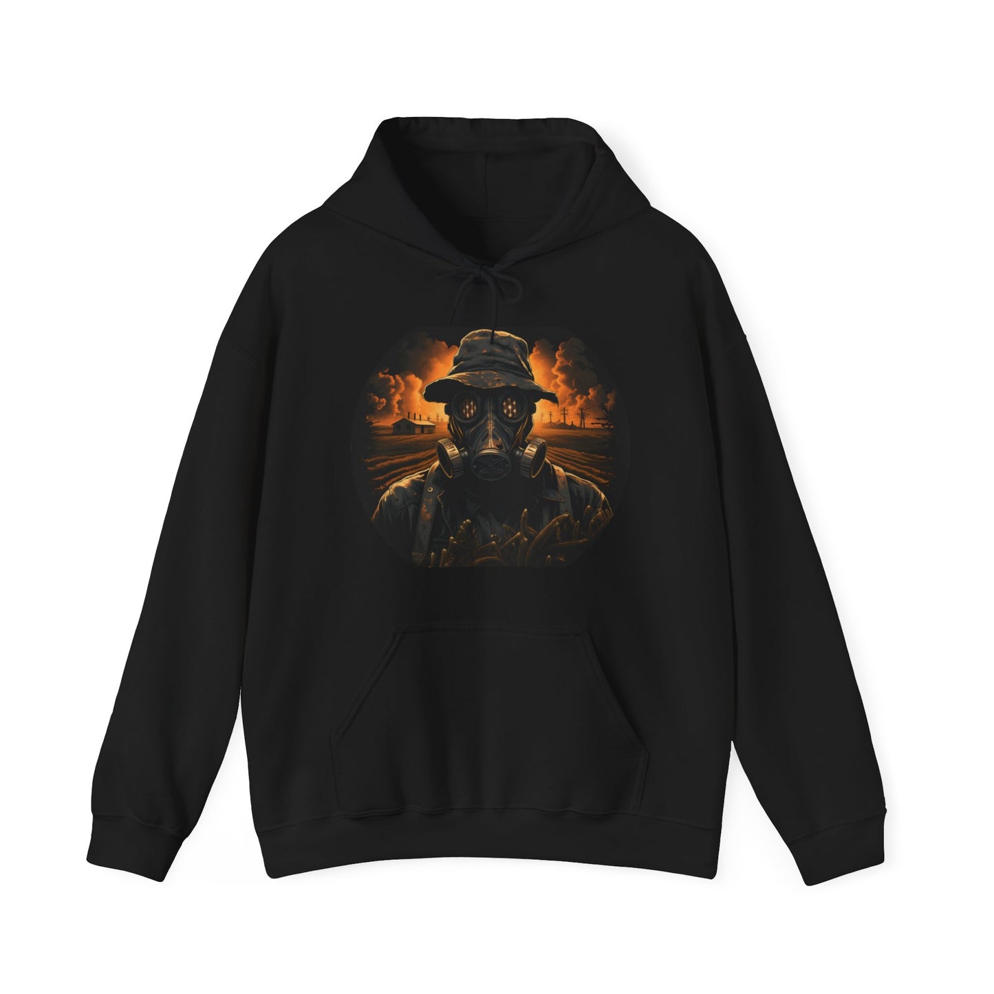 gas mask apocalyptic farmer  Unisex Heavy Blend™ Hooded Sweatshirt