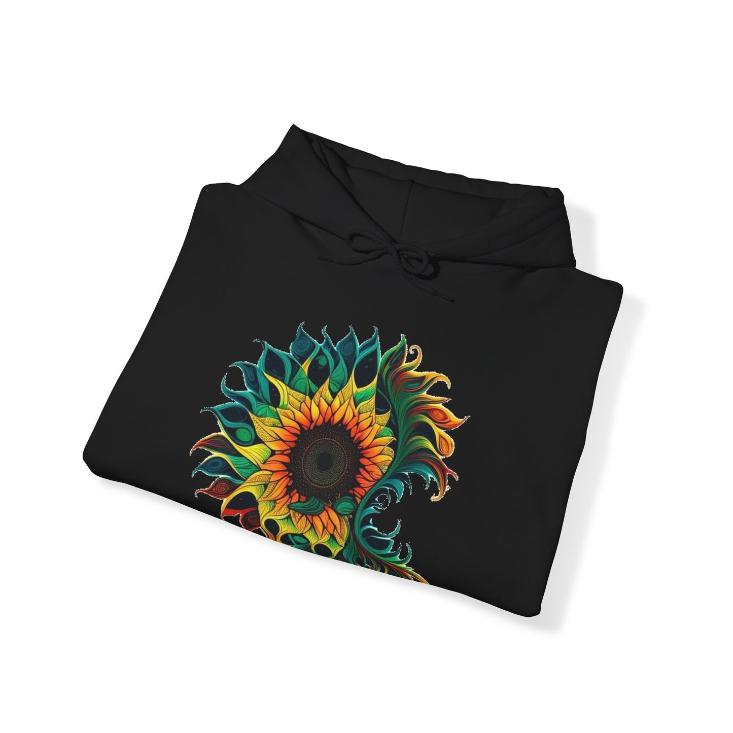 sunflower scenery trippy colorful Unisex Heavy Blend™ Hooded Sweatshirt