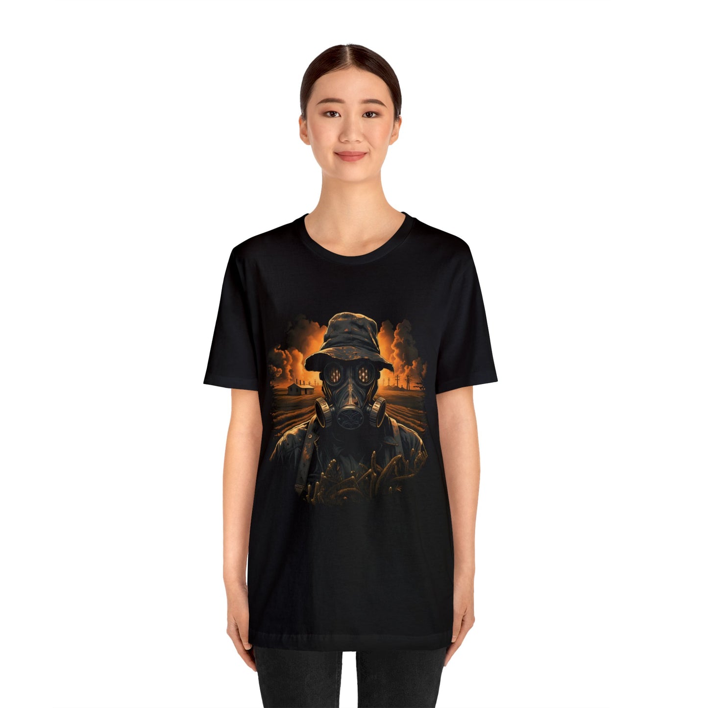 gas mask apocalyptic farmer  Unisex Jersey Short Sleeve Tee