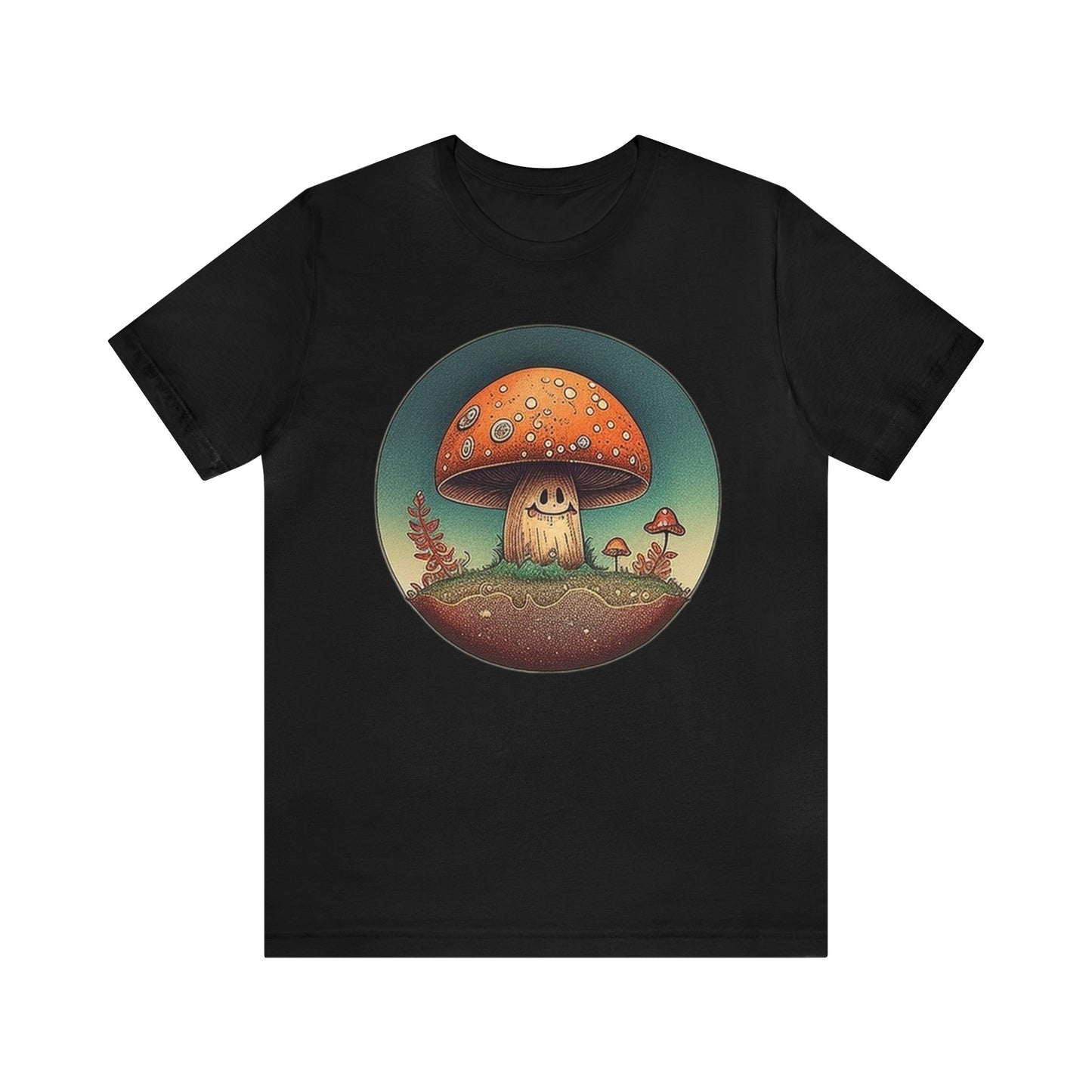 smiling mushroom trippy Unisex Jersey Short Sleeve Tee