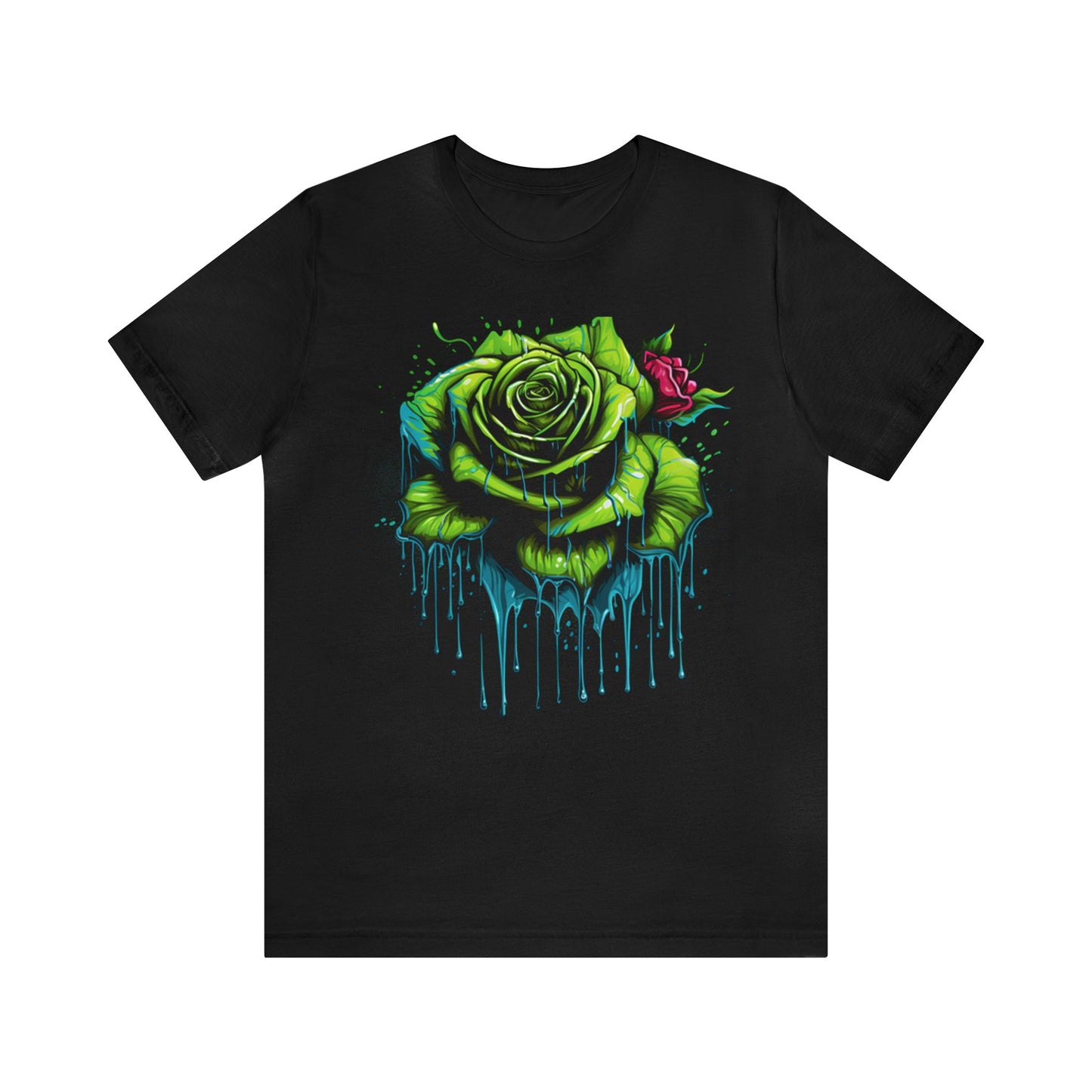 melting green rose colorful trippy Unisex Jersey Short Sleeve Tee