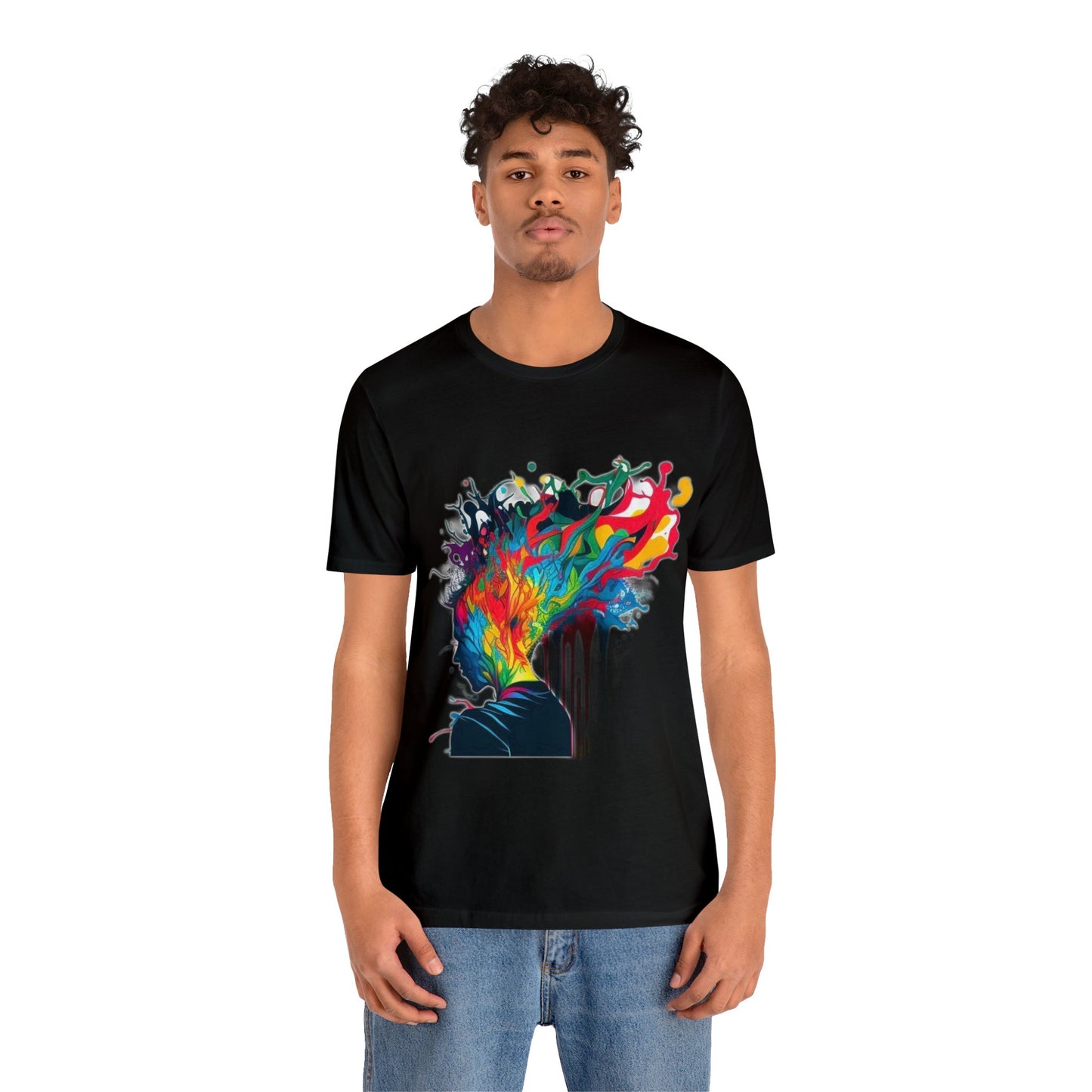 deep in thought colorful trippy Unisex Jersey Short Sleeve Tee