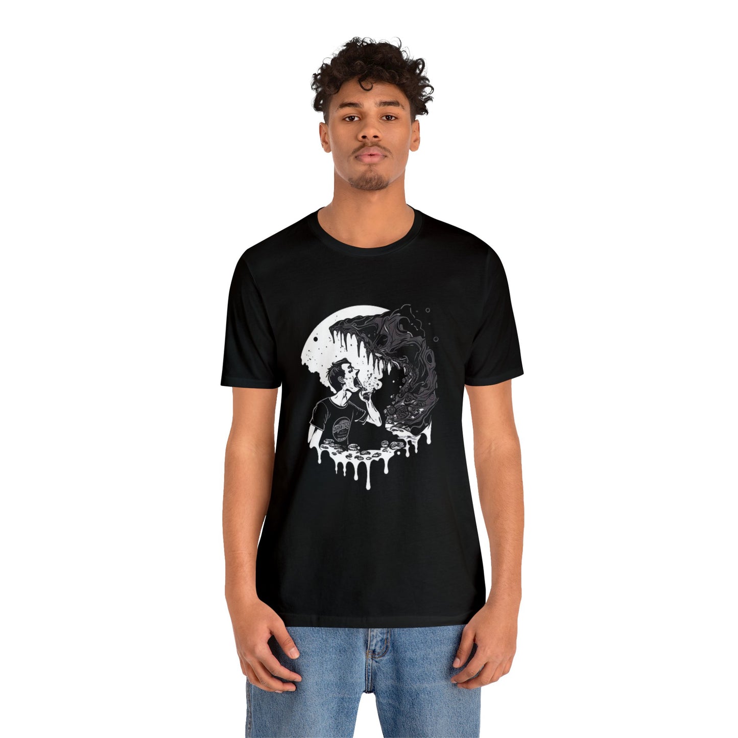 consumed melting black and white trippy Unisex Jersey Short Sleeve Tee