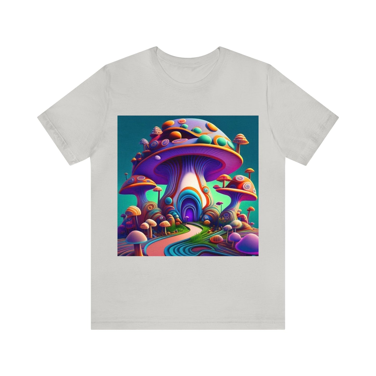 colorful trippy mushroom Unisex Jersey Short Sleeve Tee