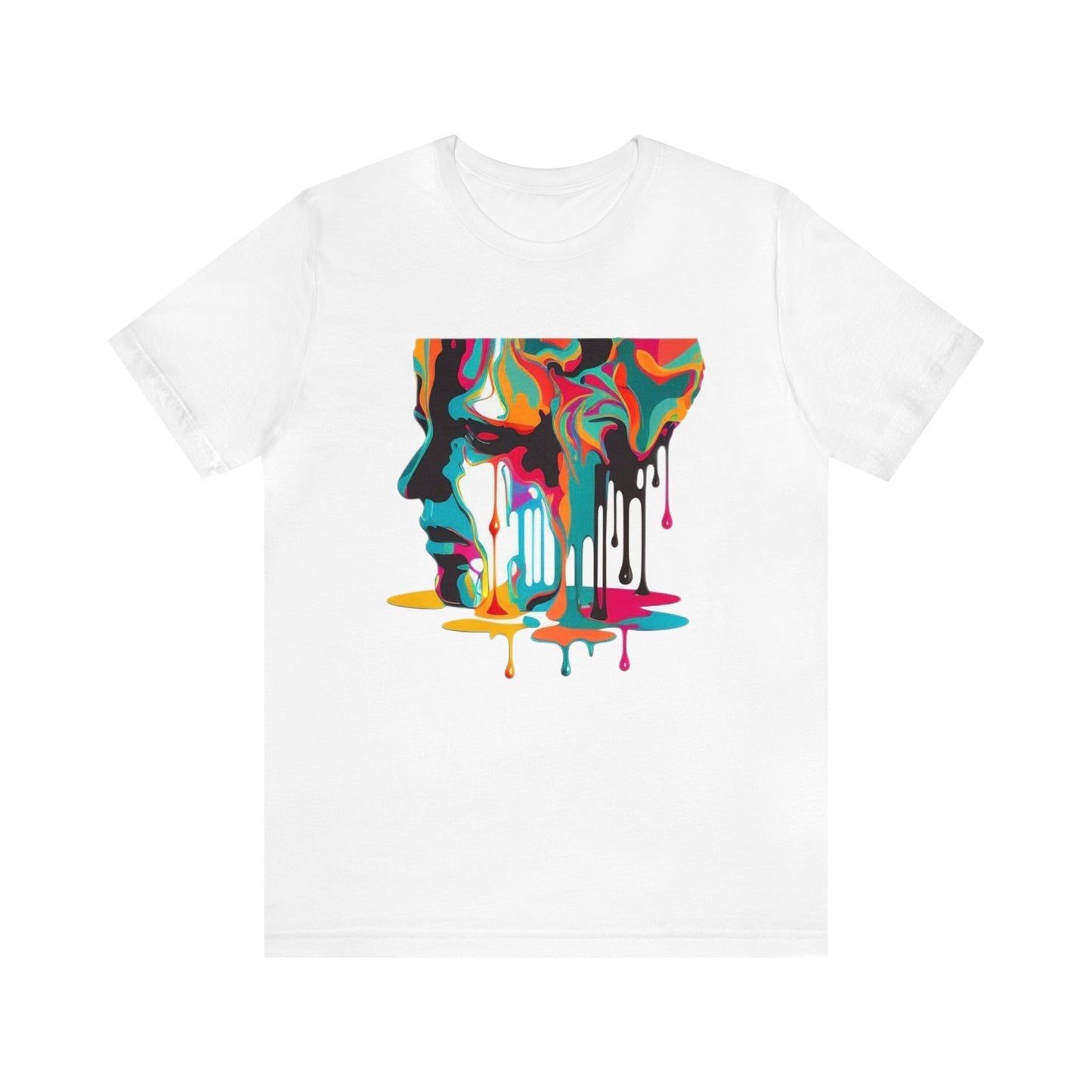 melting face colorful trippy Unisex Jersey Short Sleeve Tee