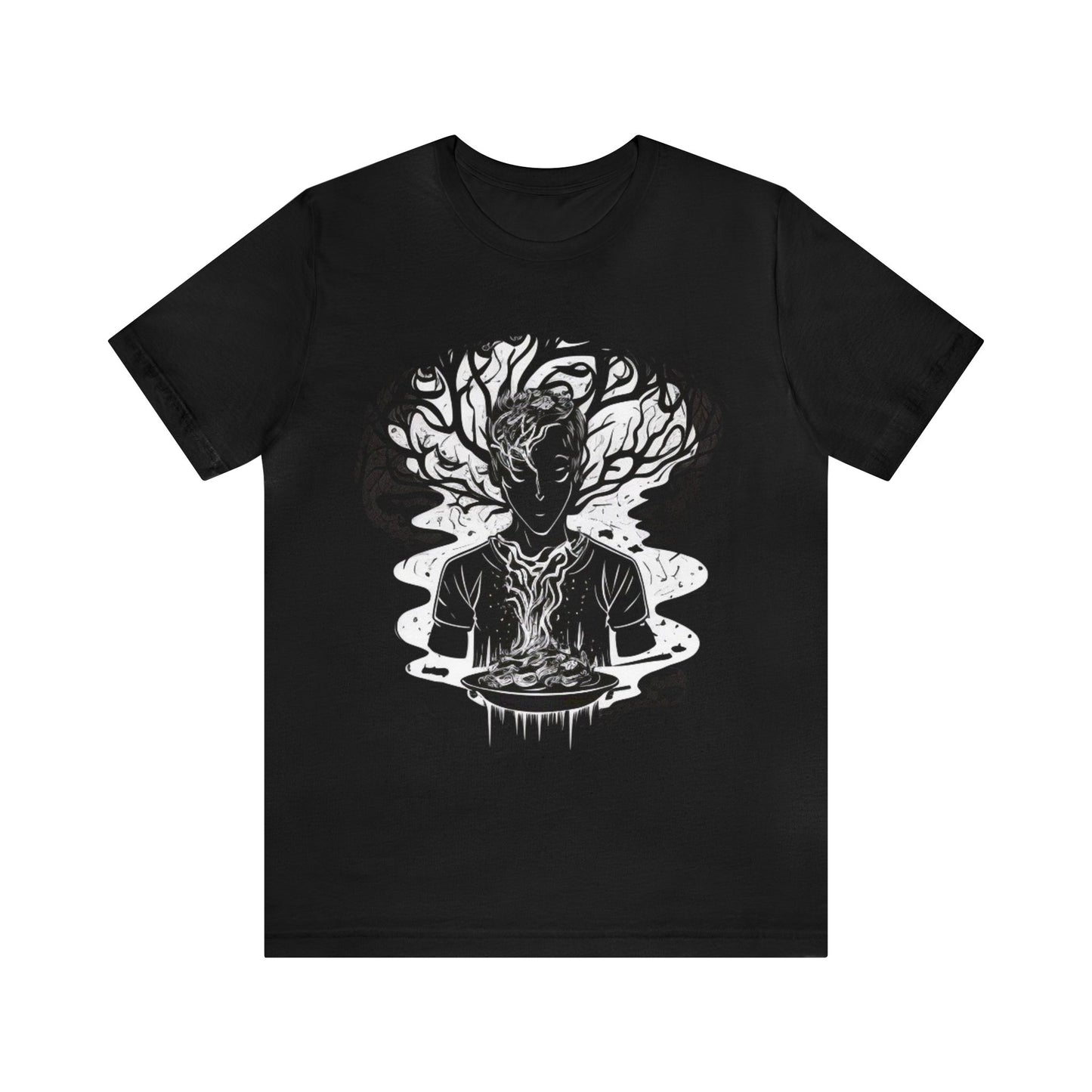 introspective black and white Unisex Jersey Short Sleeve Tee