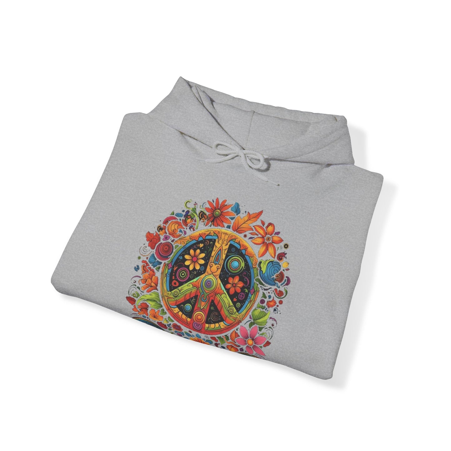 peace symbol colorful trippy Unisex Heavy Blend™ Hooded Sweatshirt