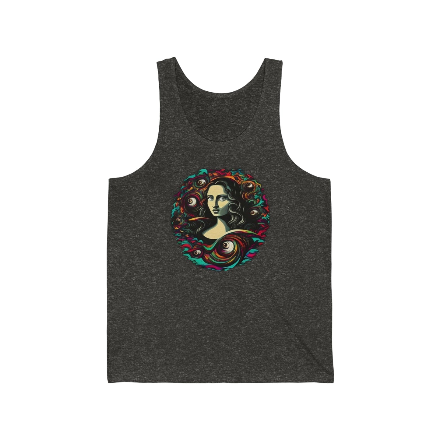 trippy mona lisa Unisex Jersey Tank