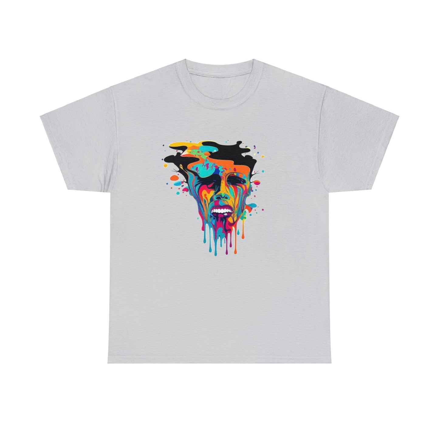 melting face colorful trippy Unisex Heavy Cotton Tee