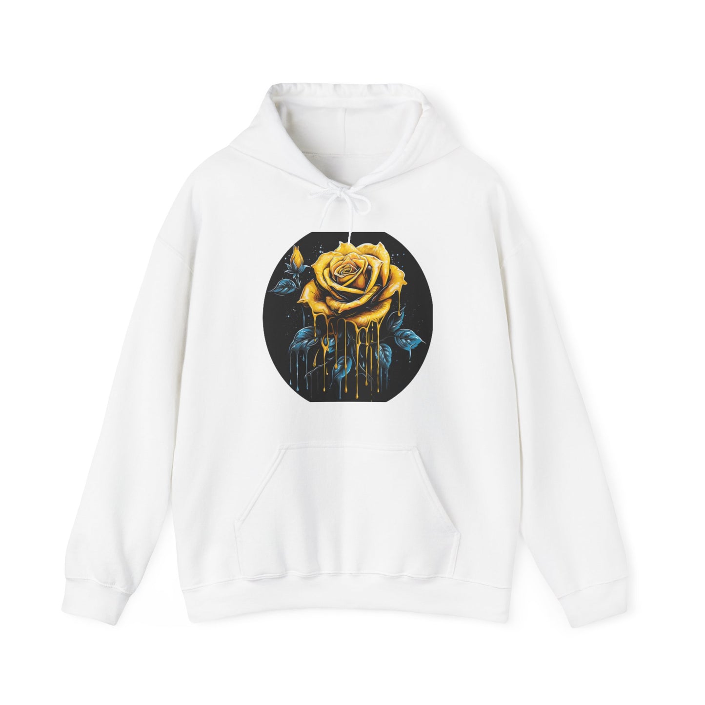 melting yellow rose colorful trippy Unisex Heavy Blend™ Hooded Sweatshirt