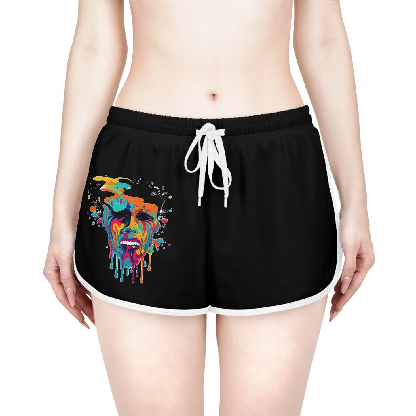 melting face trippy Women's Relaxed Shorts (AOP)