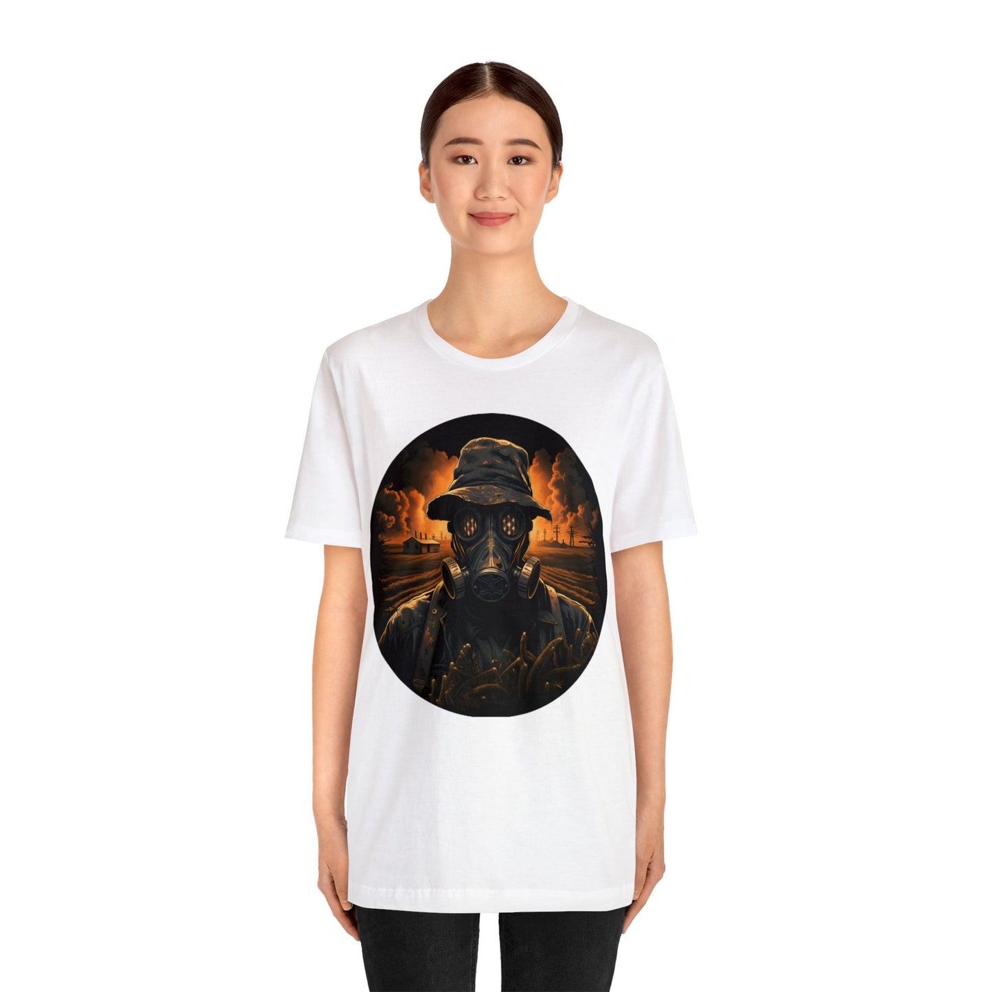 gas mask apocalyptic farmer  Unisex Jersey Short Sleeve Tee