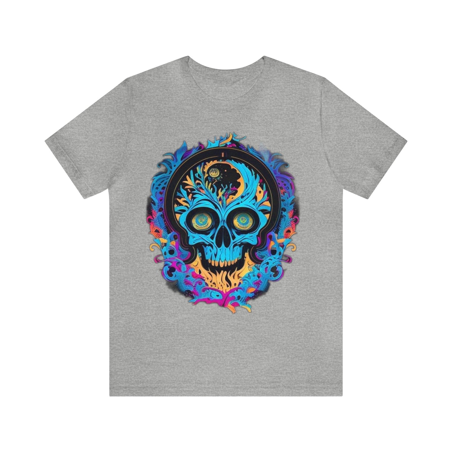 bright blue sugar skull Unisex Jersey Short Sleeve Tee