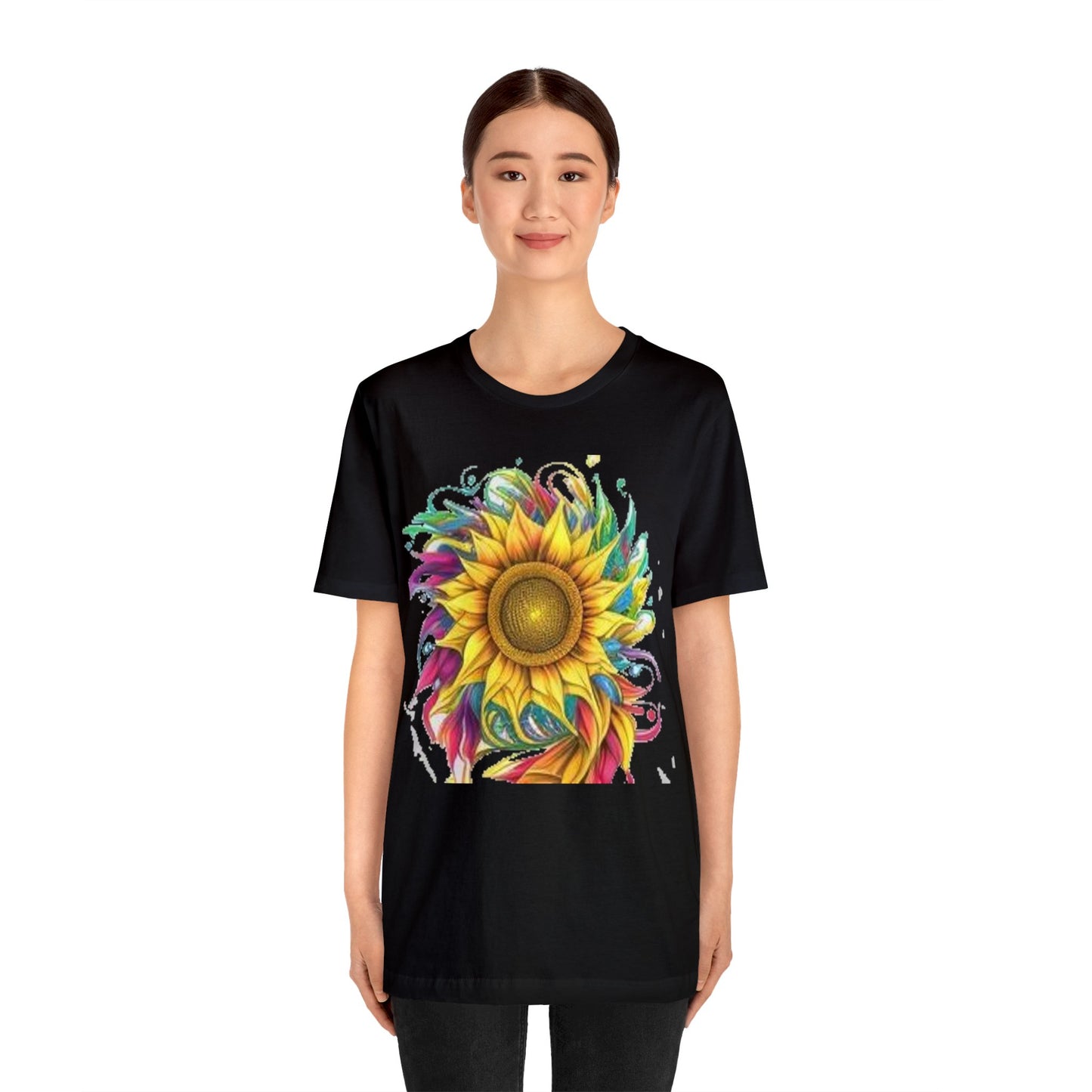 sunflower swirl colorful trippy Unisex Jersey Short Sleeve Tee