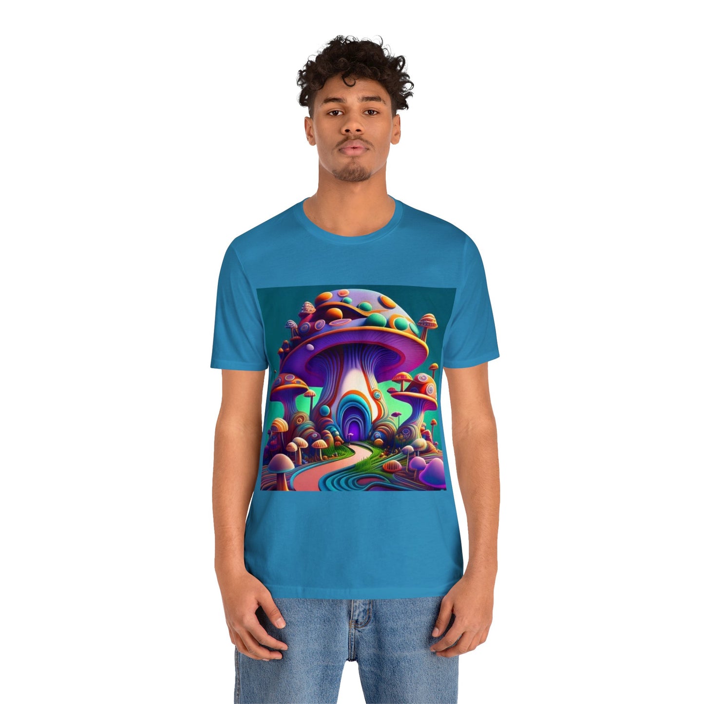 colorful trippy mushroom Unisex Jersey Short Sleeve Tee