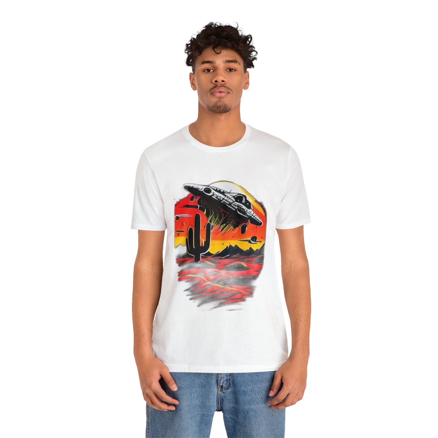 space ship trippy Unisex Jersey Short Sleeve Tee