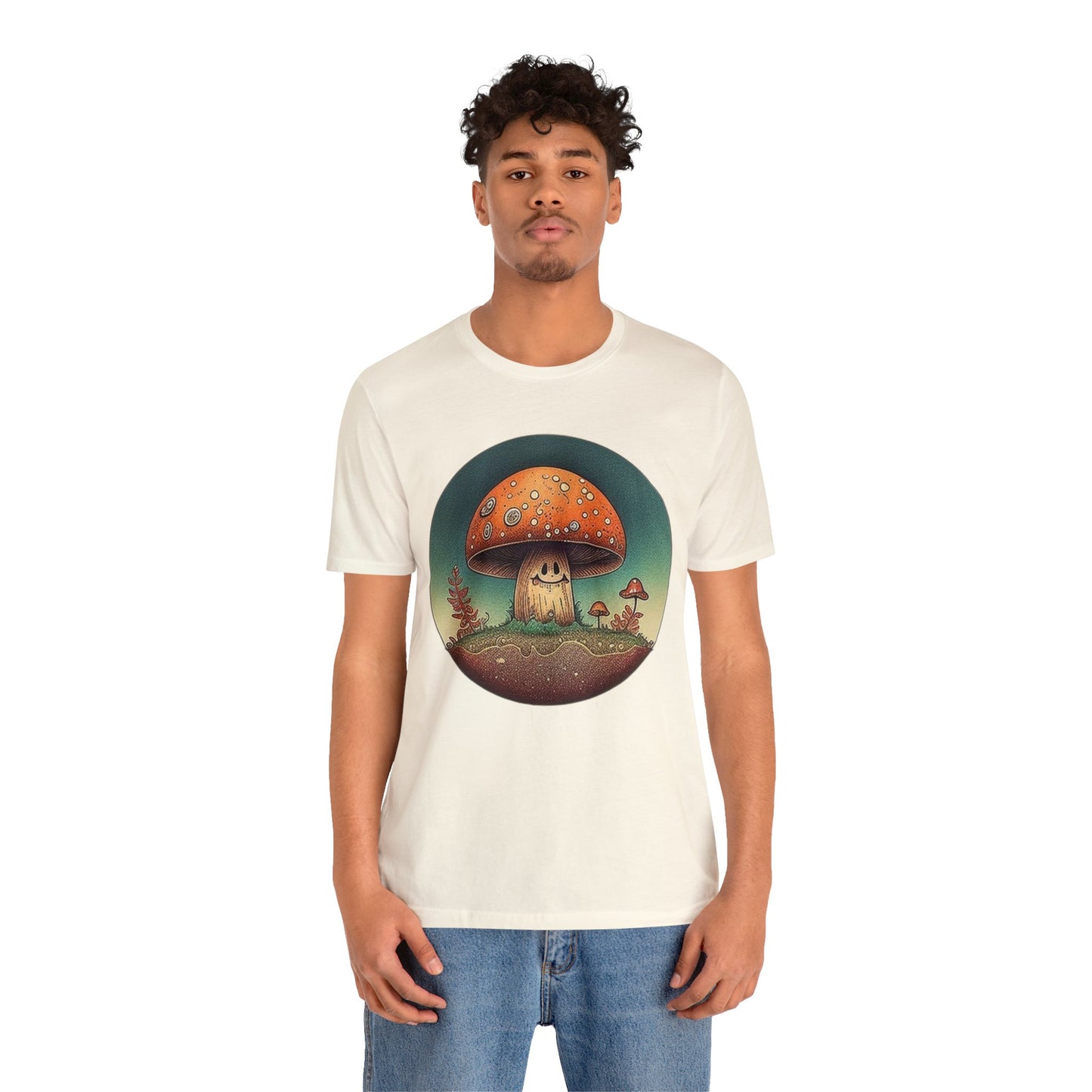 smiling mushroom trippy Unisex Jersey Short Sleeve Tee