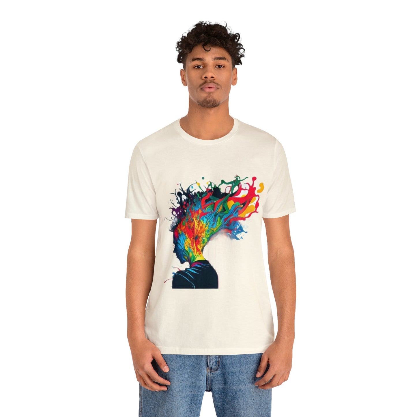 deep in thought colorful trippy Unisex Jersey Short Sleeve Tee