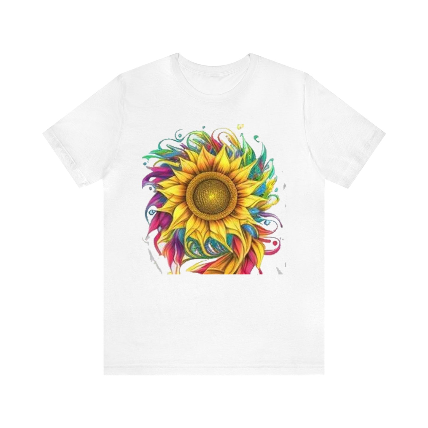 sunflower swirl colorful trippy Unisex Jersey Short Sleeve Tee