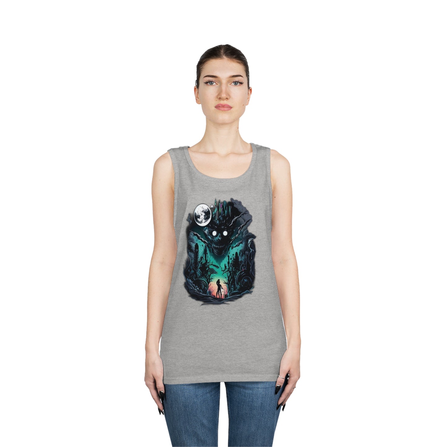 inner demons journey night trippy Unisex Heavy Cotton Tank Top