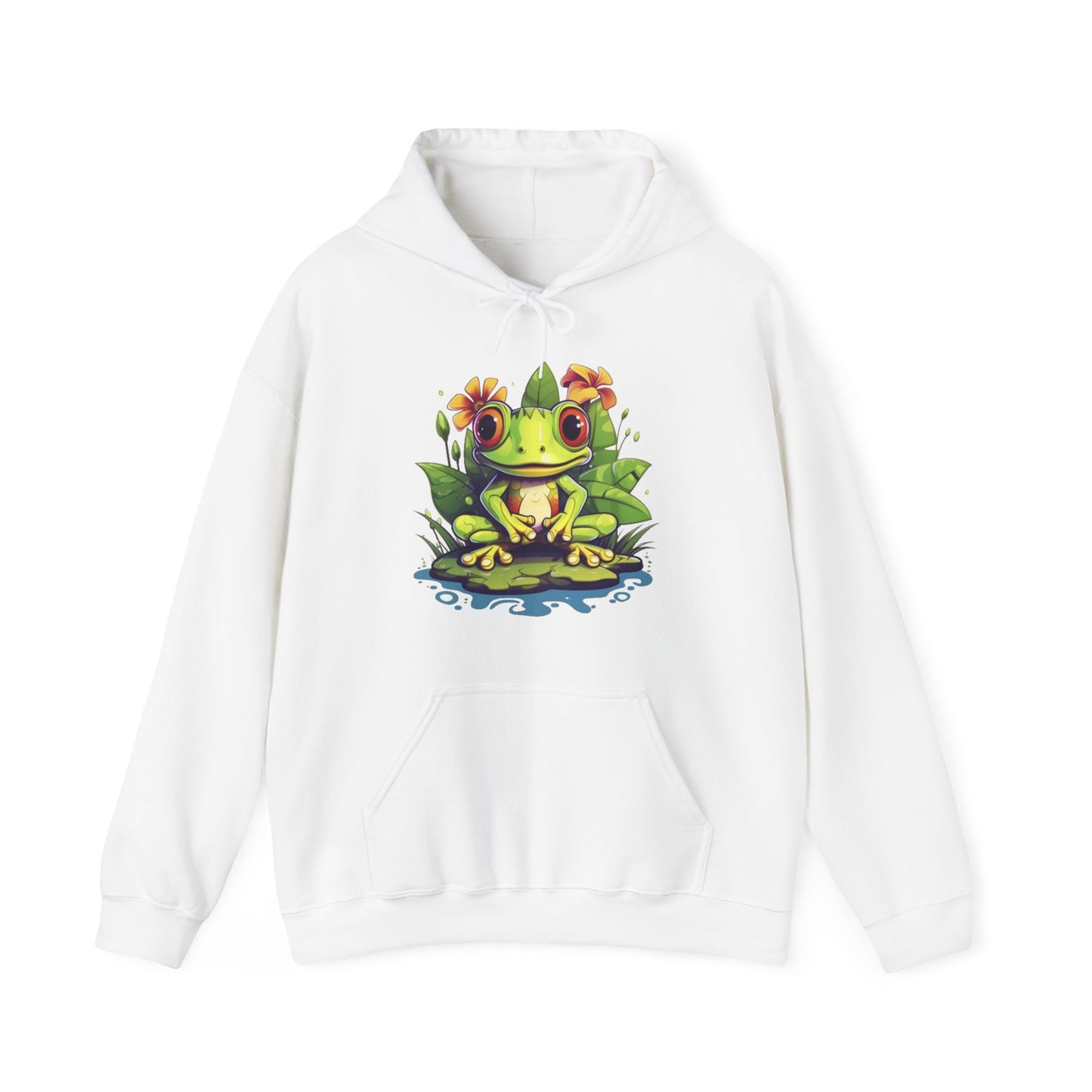 cute frog Lilly pad Unisex Heavy Blend™ Hooded Sweatshirt