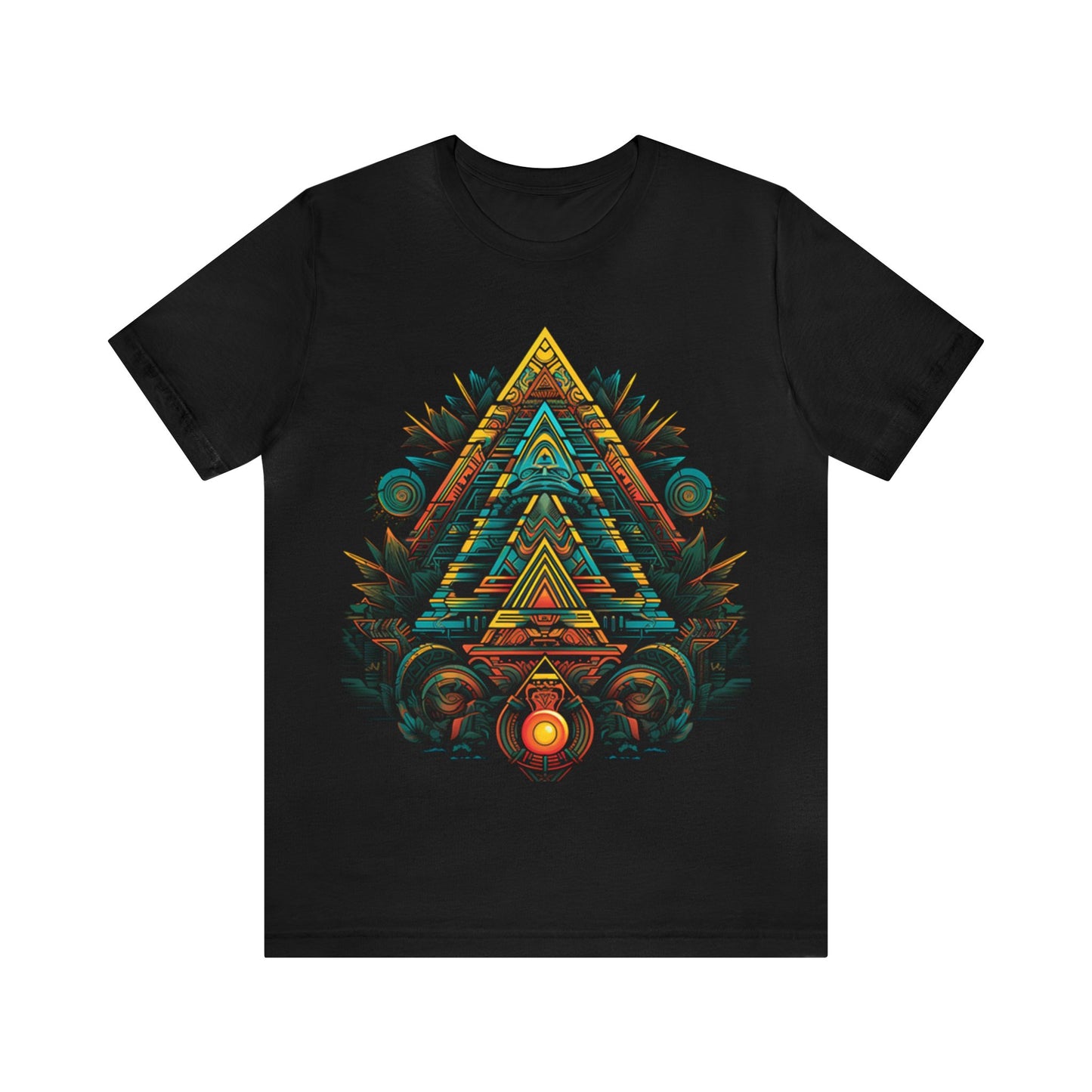 sacred geometry pyramid colorful Unisex Jersey Short Sleeve Tee