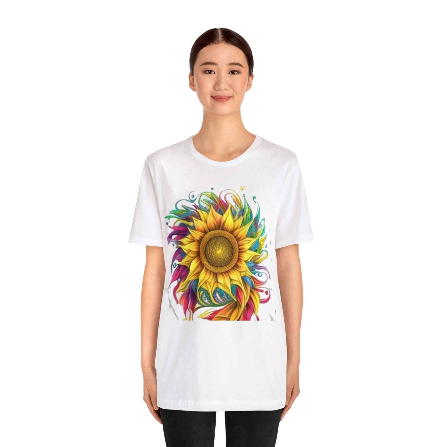 sunflower swirl colorful trippy Unisex Jersey Short Sleeve Tee