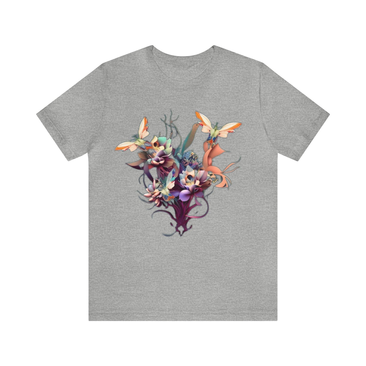 butterflies and flowers Unisex Jersey Short Sleeve Tee