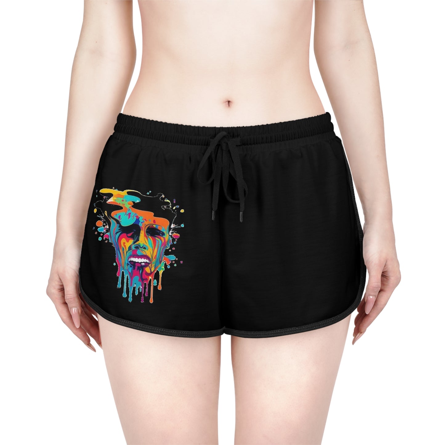 melting face trippy Women's Relaxed Shorts (AOP)