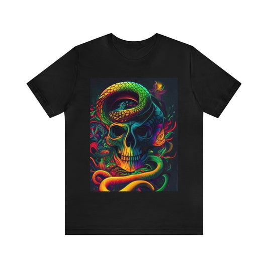 snake and skull colorful trippy Unisex Jersey Short Sleeve Tee