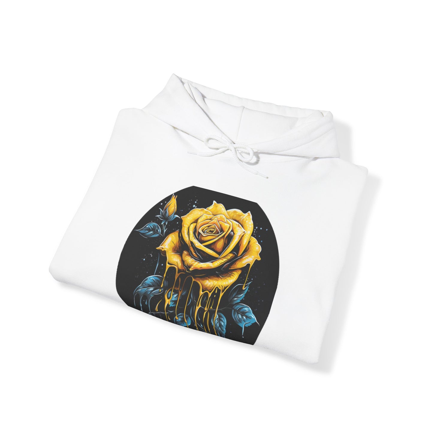 melting yellow rose colorful trippy Unisex Heavy Blend™ Hooded Sweatshirt