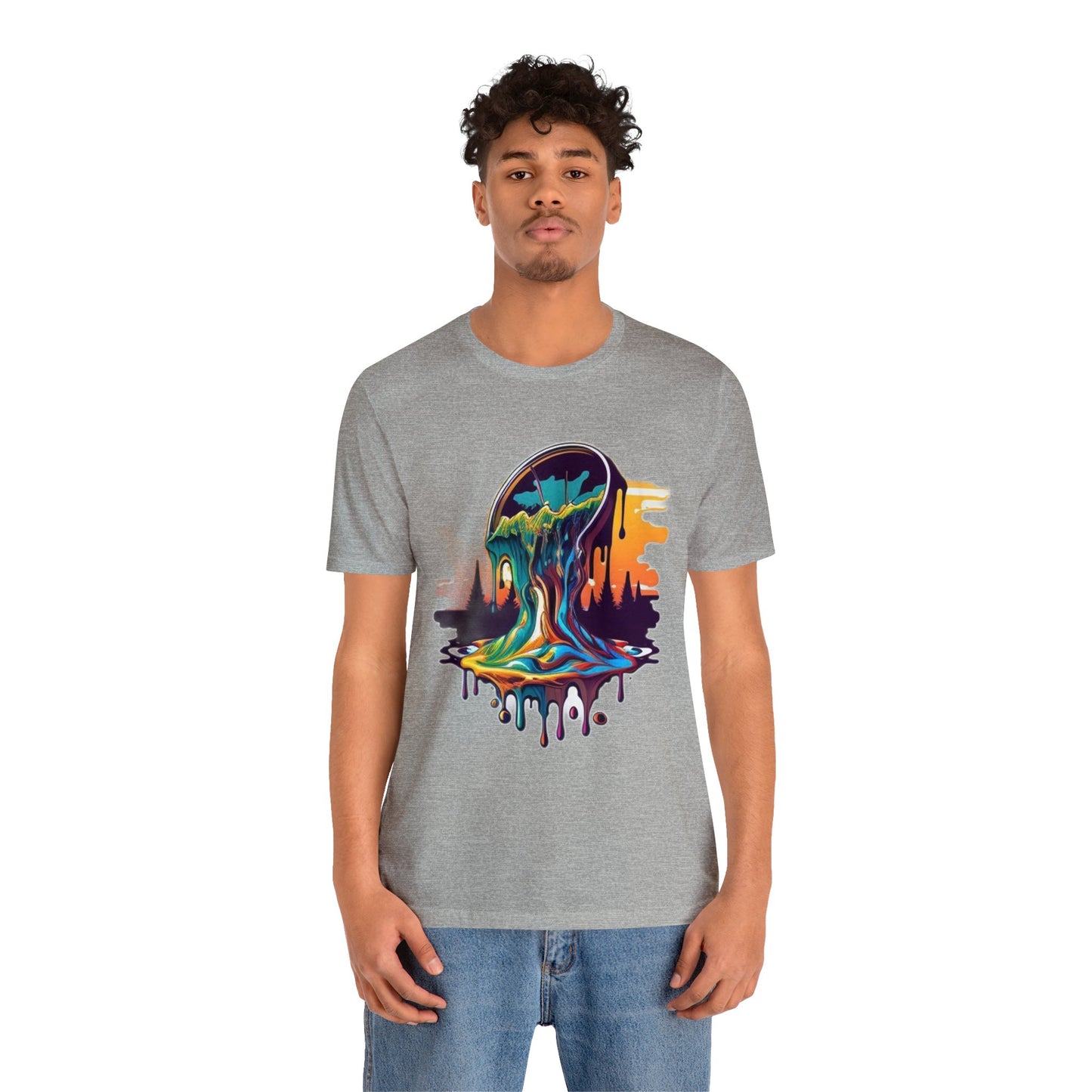 melting clock trippy colorful Unisex Jersey Short Sleeve Tee