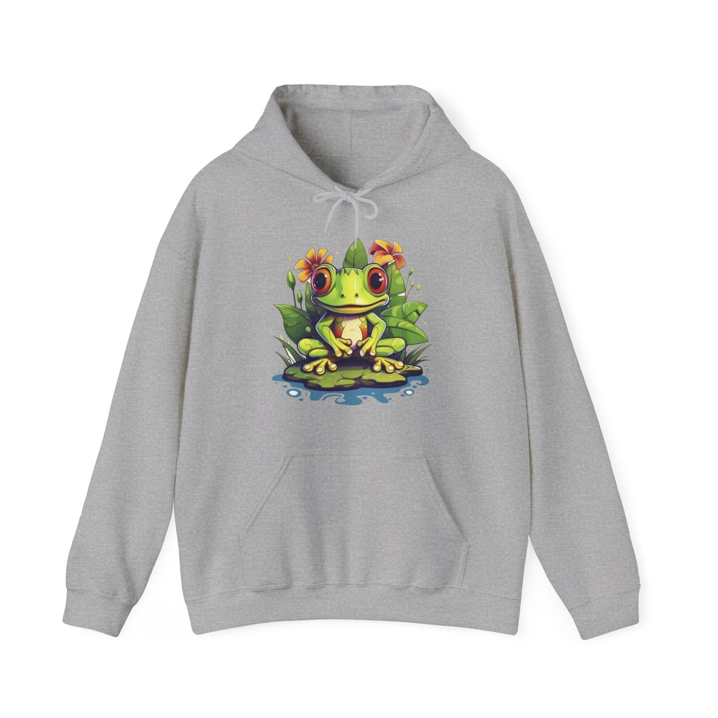 cute frog Lilly pad Unisex Heavy Blend™ Hooded Sweatshirt