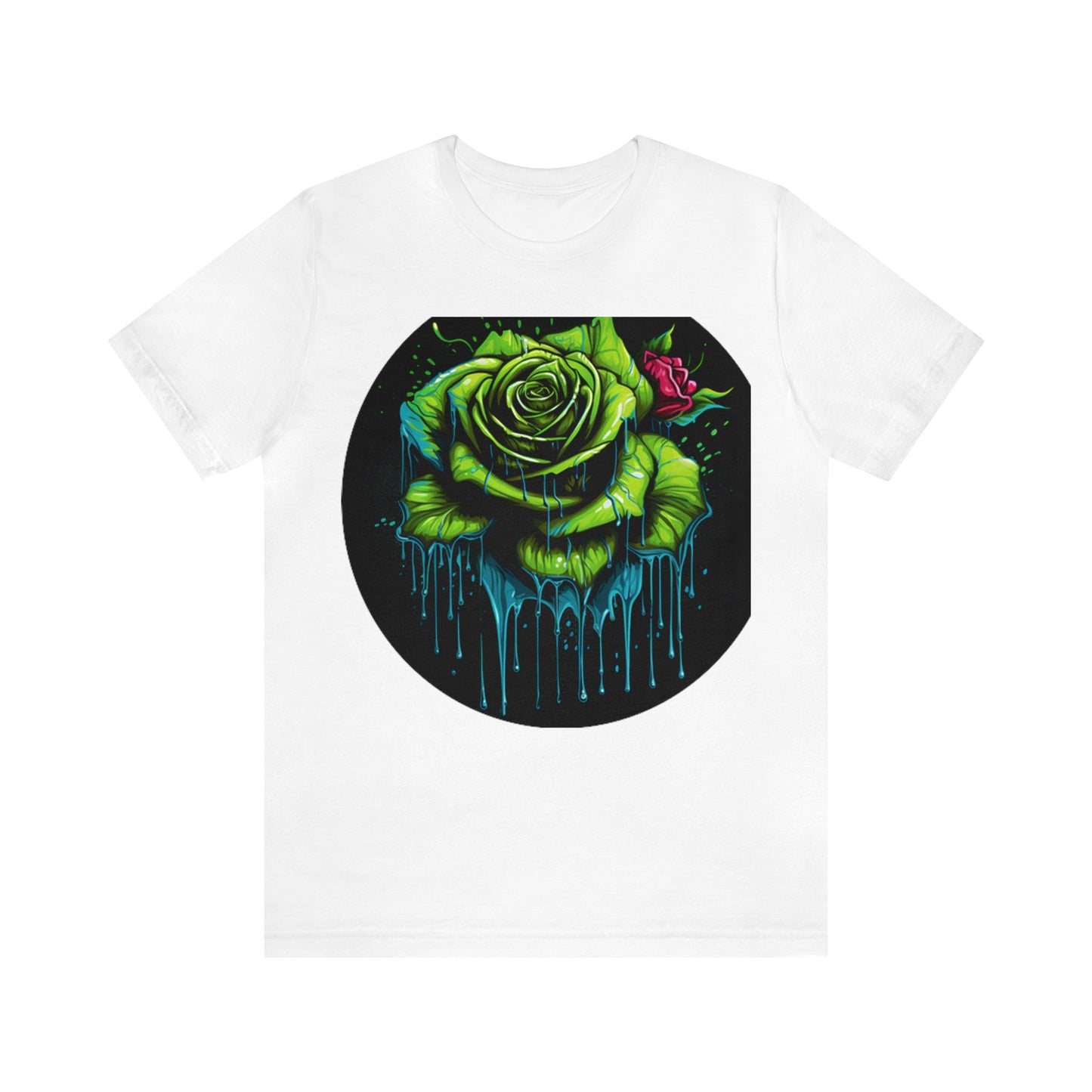 melting green rose colorful trippy Unisex Jersey Short Sleeve Tee