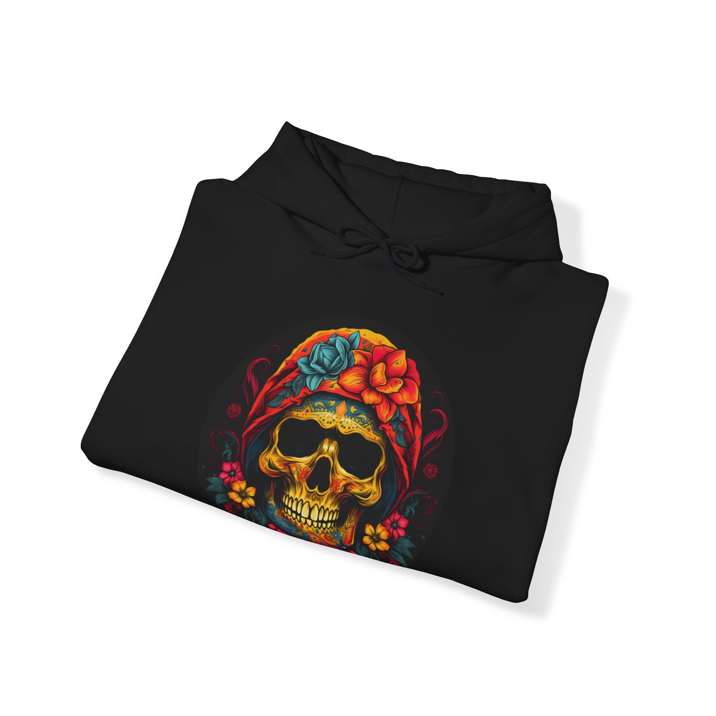 colorful sugar skull with flowers Unisex Heavy Blend™ Hooded Sweatshirt