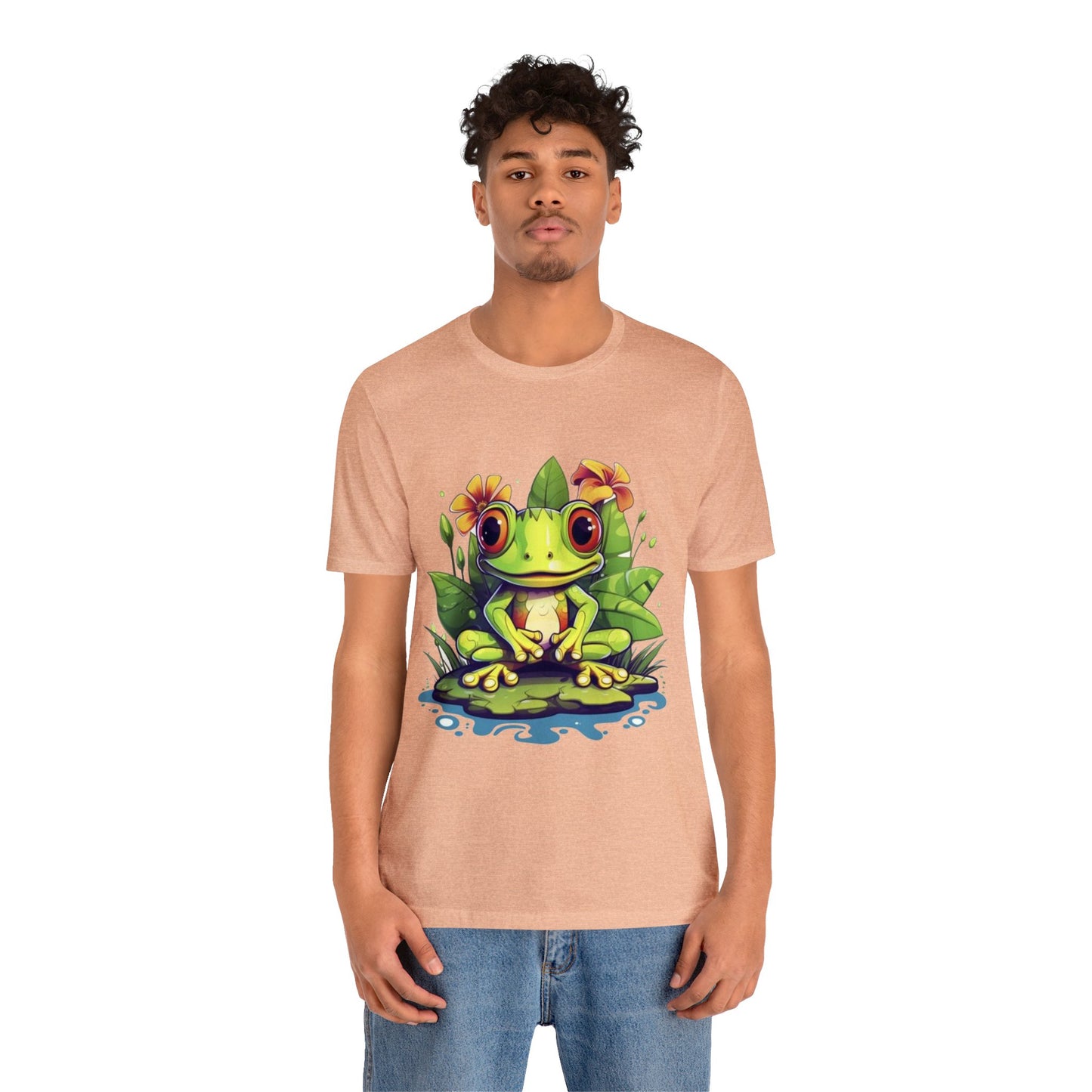 cute frog Lilly pad Unisex Jersey Short Sleeve Tee