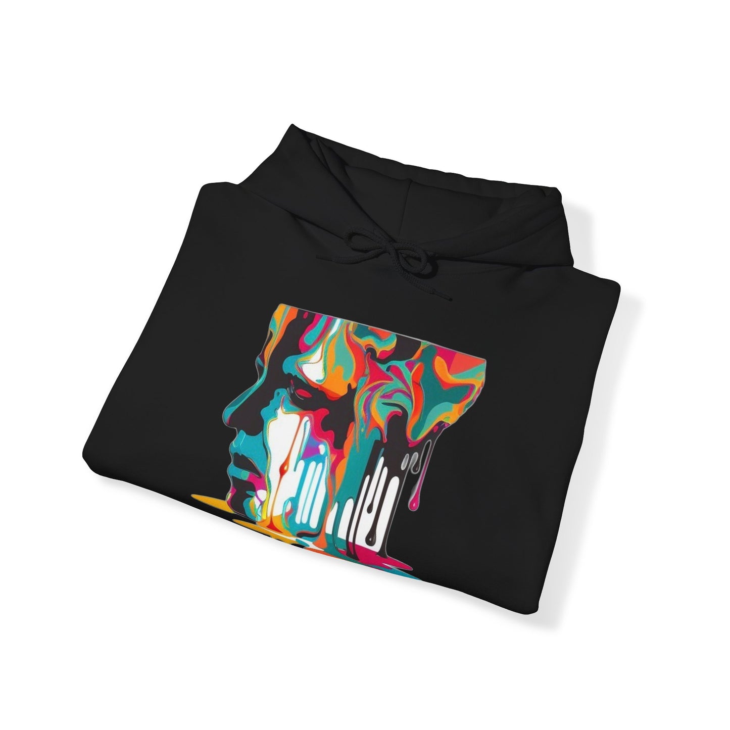 melting face colorful trippy Unisex Heavy Blend™ Hooded Sweatshirt