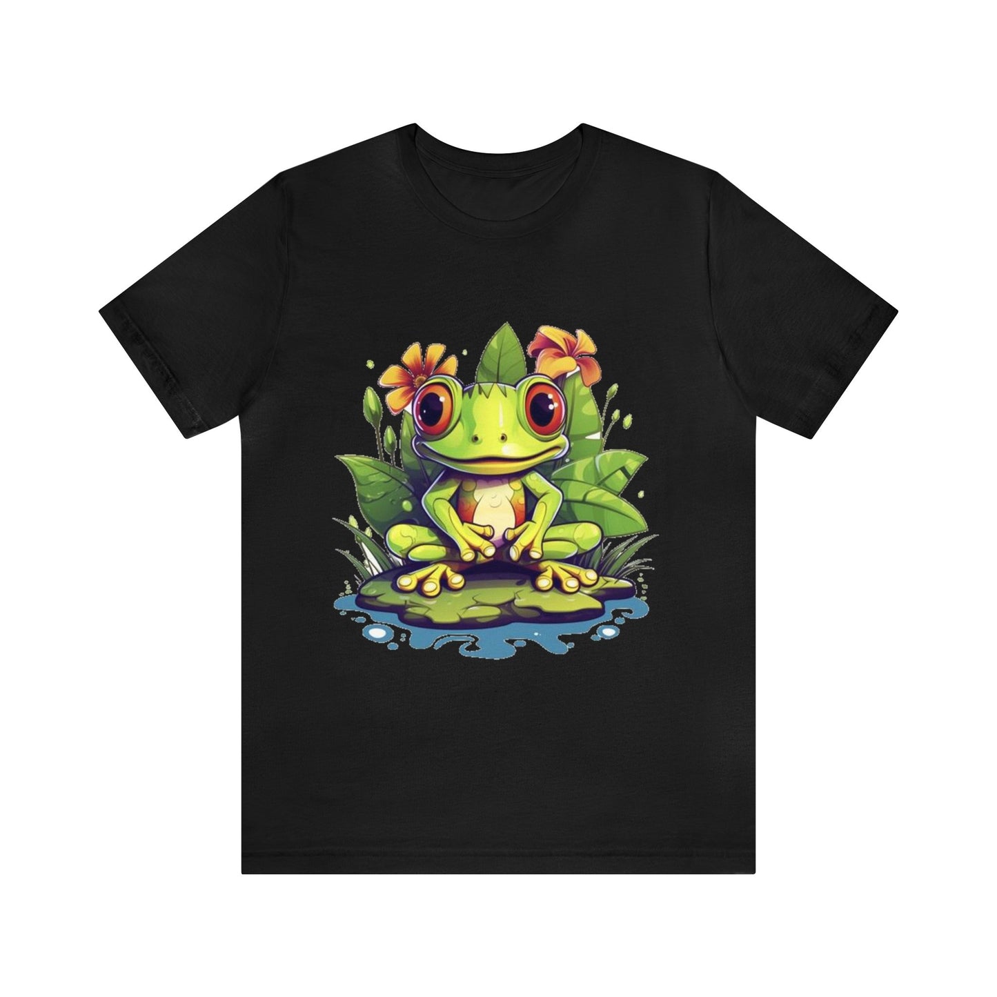 cute frog Lilly pad Unisex Jersey Short Sleeve Tee