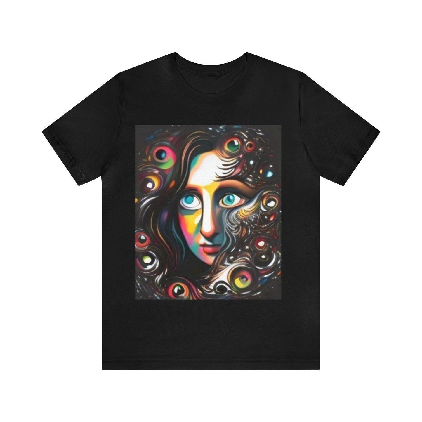 mona lisa trippy colorful Unisex Jersey Short Sleeve Tee